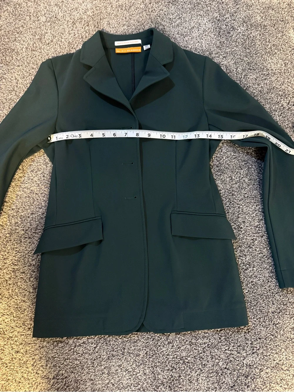R.J. Classics Youth 18R Hunter Green Traditional Hunt Show Coat Hidden Zip
